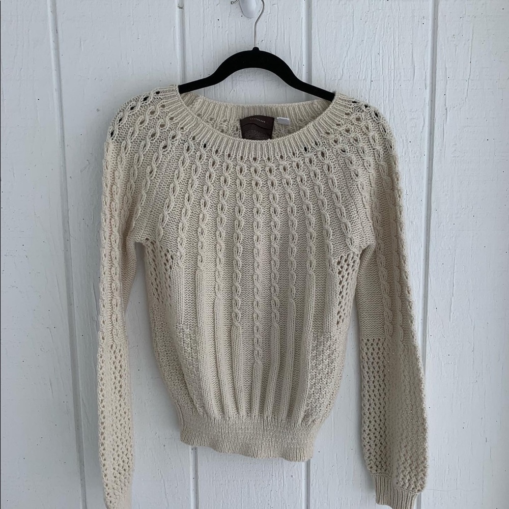 Anthropologie cream knit sweater